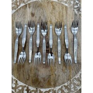 Noritake Wild Ivy Stainless Steel Fork 6.25in Flatware Japan 18/8 NTK Set Of 9